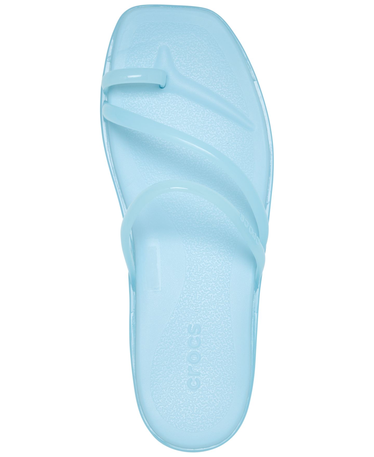 Женские сандалии Crocs Miami Jelly Square-Toe Toe Loop, цвет: Небесно-голубой — фото 5