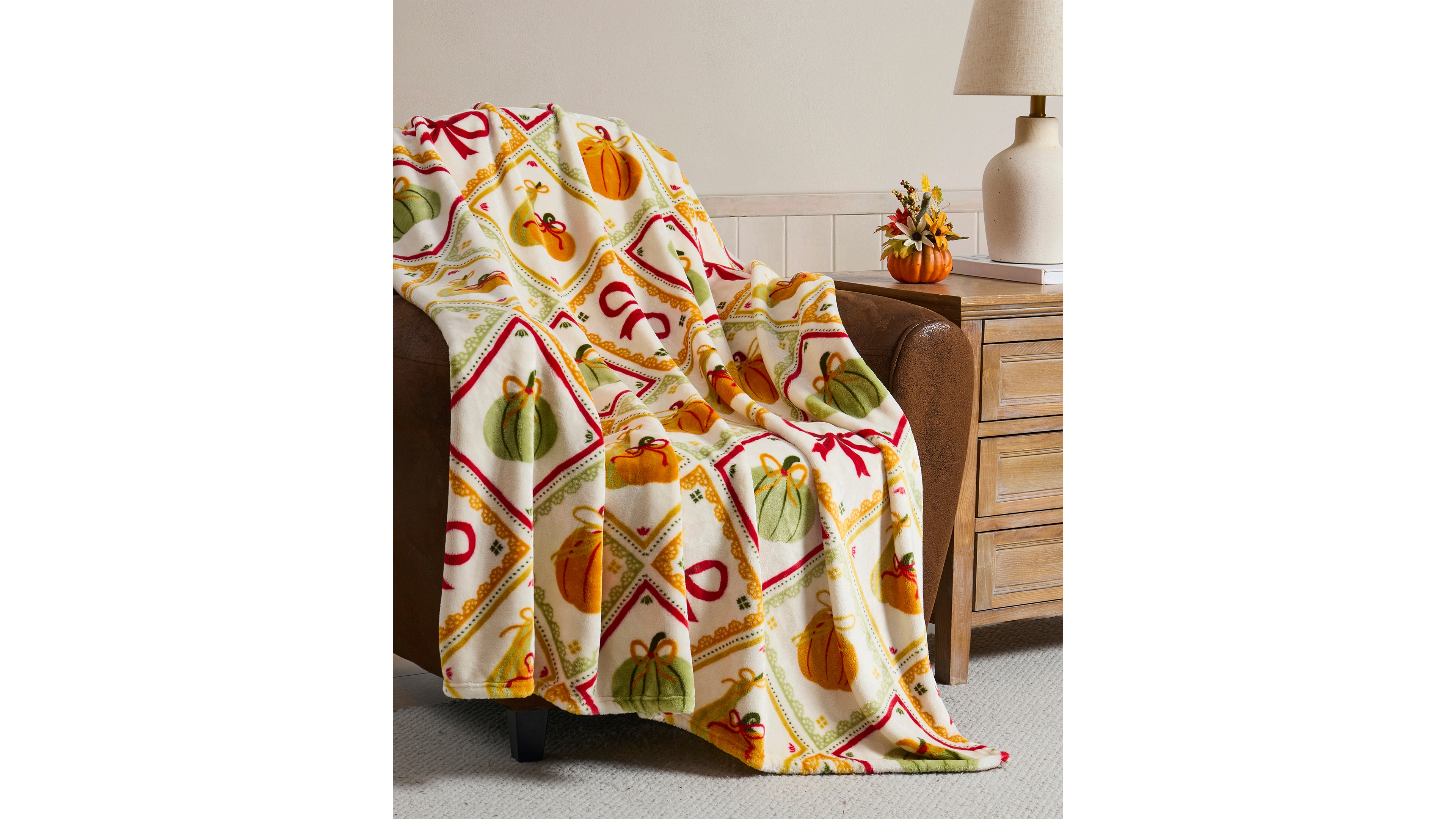 Hallmark Pumpkinette Plush Fall Throw, 50" x 70"