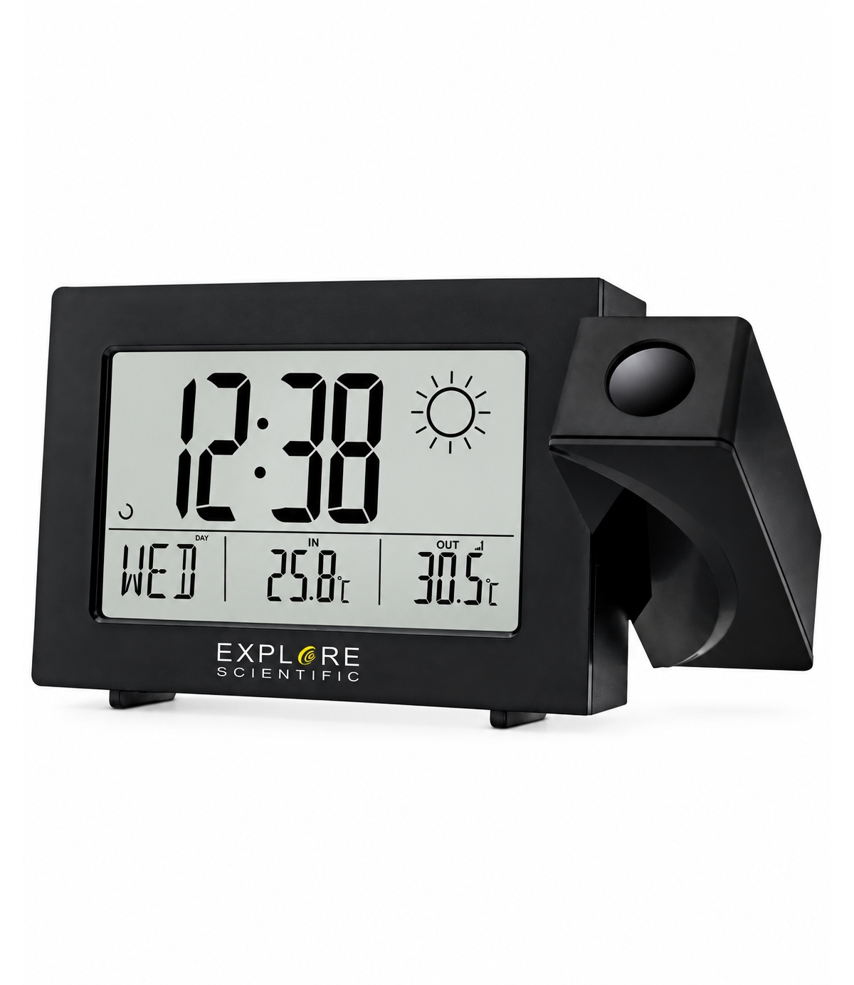 Explore Scientific RPW3008 12" Led Projection Radio-Controlled Wireless Outdoor Sensor Alarm Clock