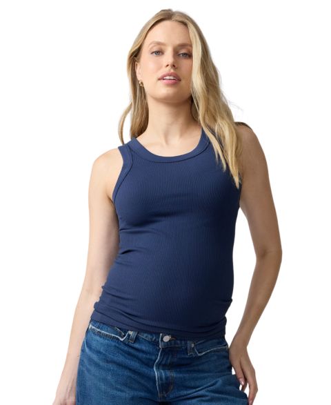 Женский топ Ingrid + Isabel Seamless Ribbed High Neck, цвет: Тёмно-синий