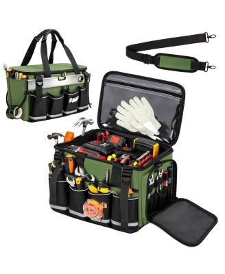 14-Inch Heavy Duty Tool Bag Box Style Storage Design with 17 Pockets