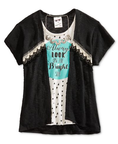 Belle Du Jour Cozy Sweater, Tank Top & Necklace Set, Big Girls (7-16)