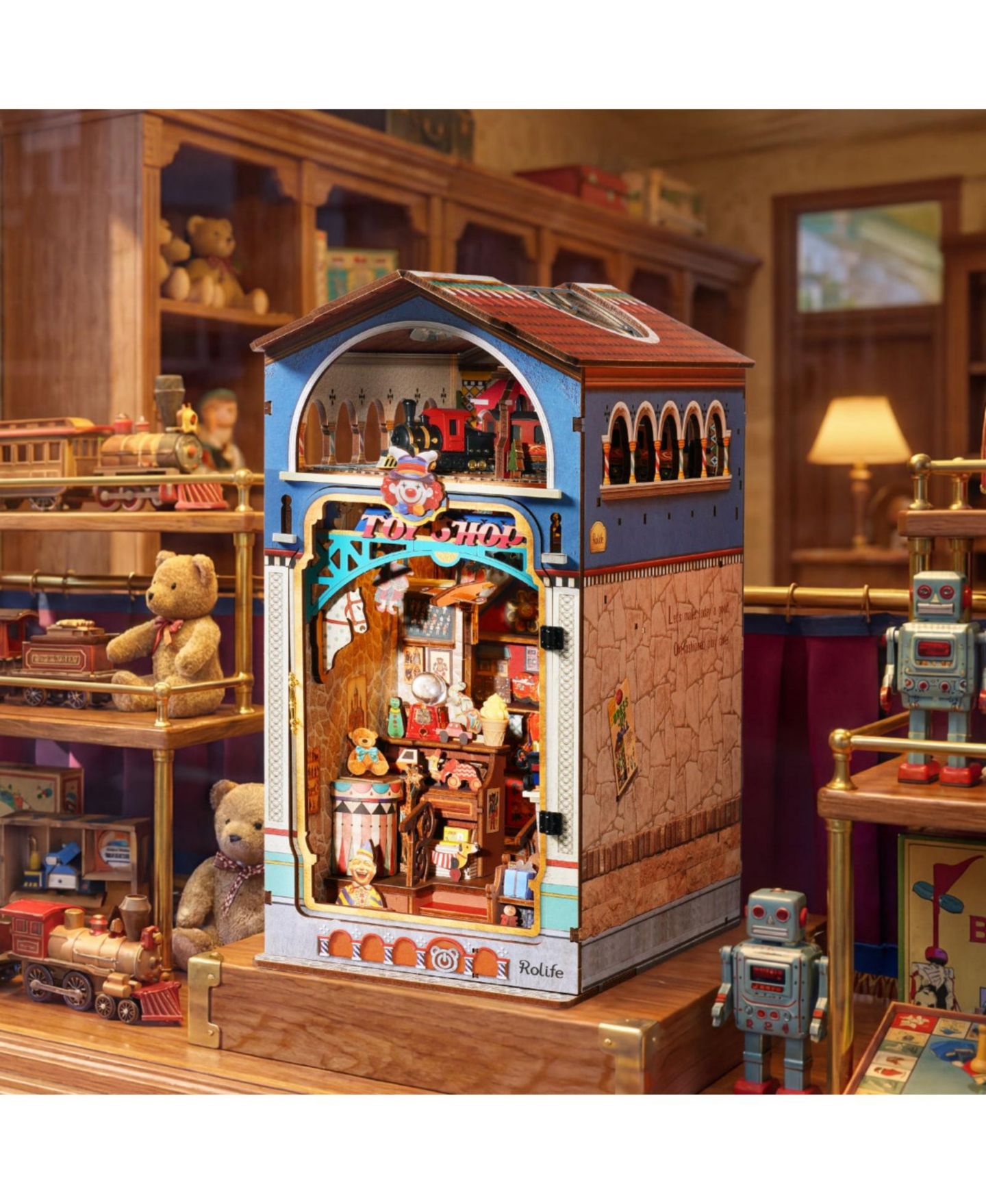 Детские игрушки Robotime Vintage Toy Shop 3D Wooden Puzzle Kit, от 14 лет — фото 2