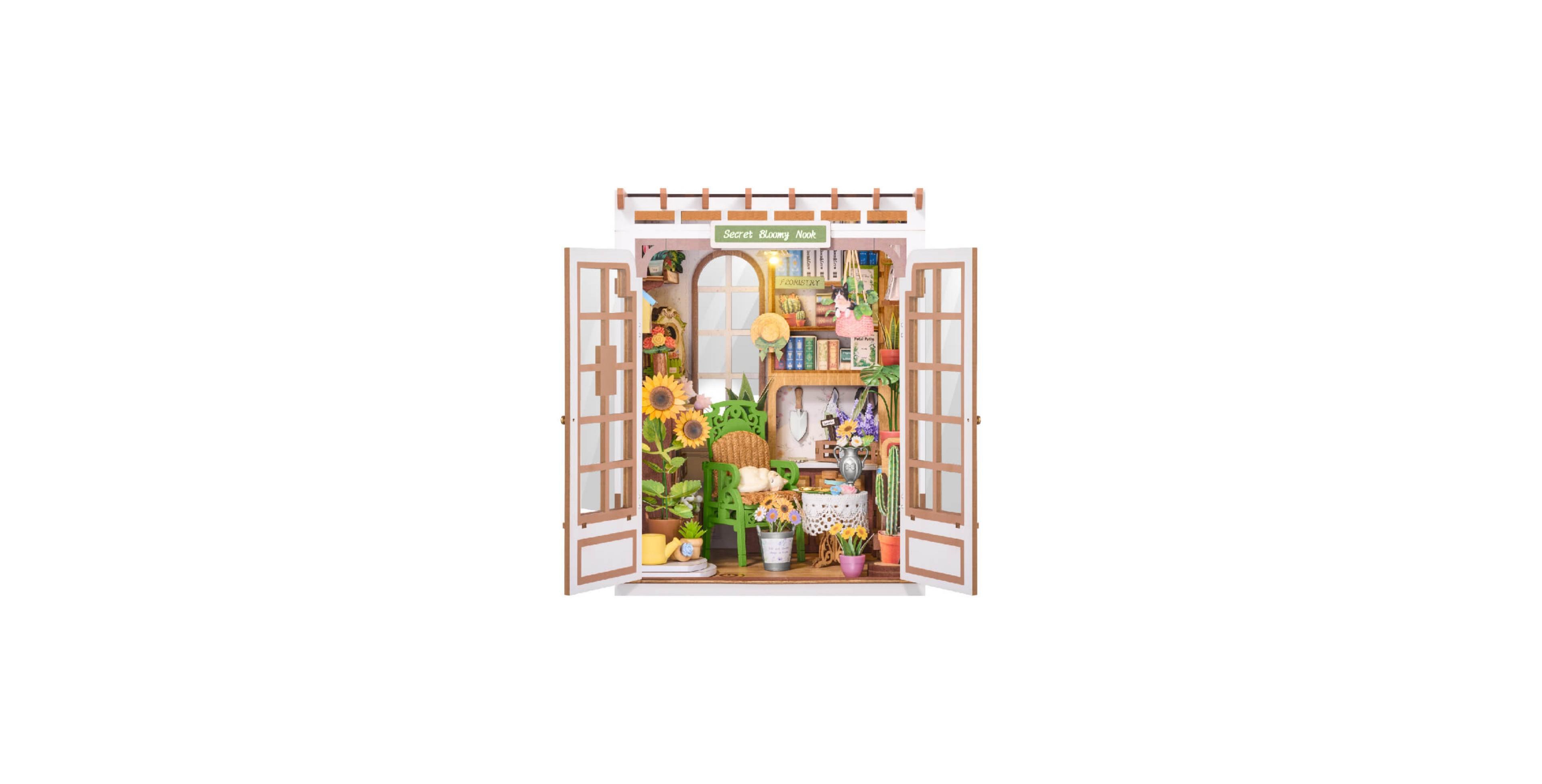 Robotime Secret Bloomy Nook 246-Piece 3D Wooden Puzzle Building Set, Ages 14+