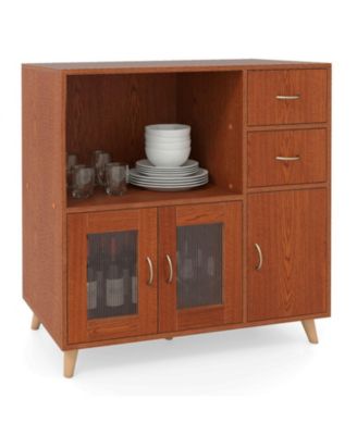 36 Inch Sideboard Buffet Cabinet with Open Compartment and Pull-Out Drawers