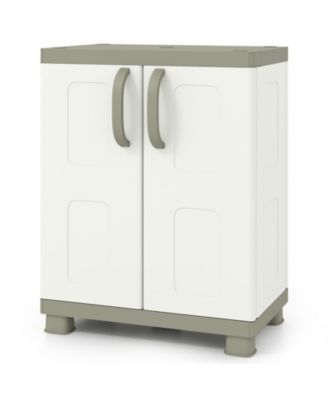 Freestanding Waterproof Buffet Cabinet with 2 Doors and Adjustable Shelves