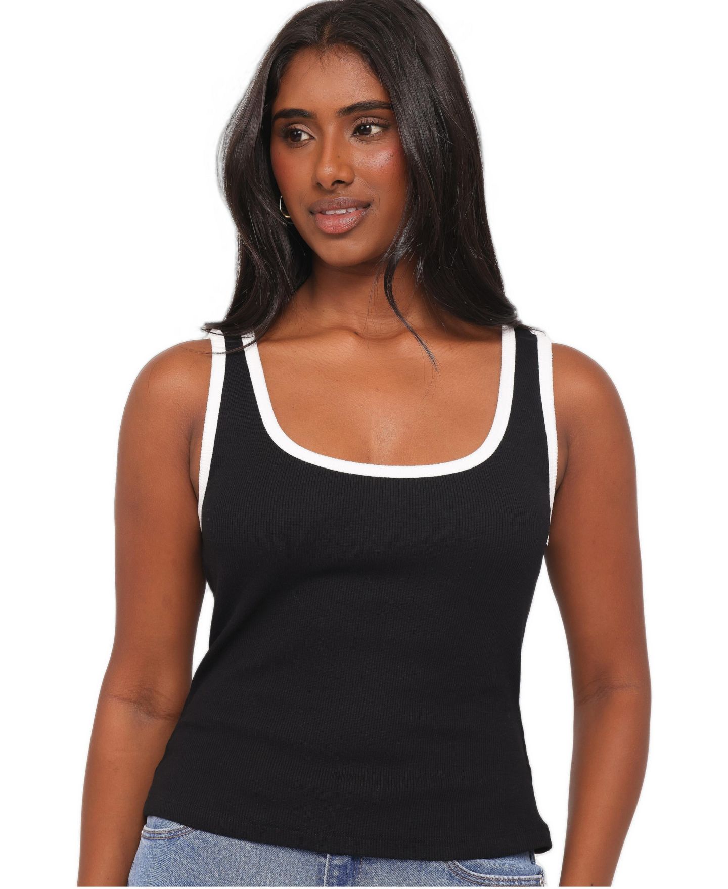Женский топ Petal and Pup Juanita Knit, цвет: Чёрный / Белый — фото 1