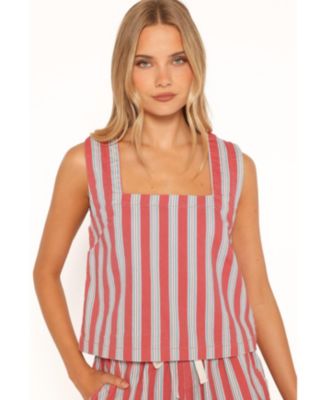 Women's Marinda Cotton Square-Neck Stripe Tank Top