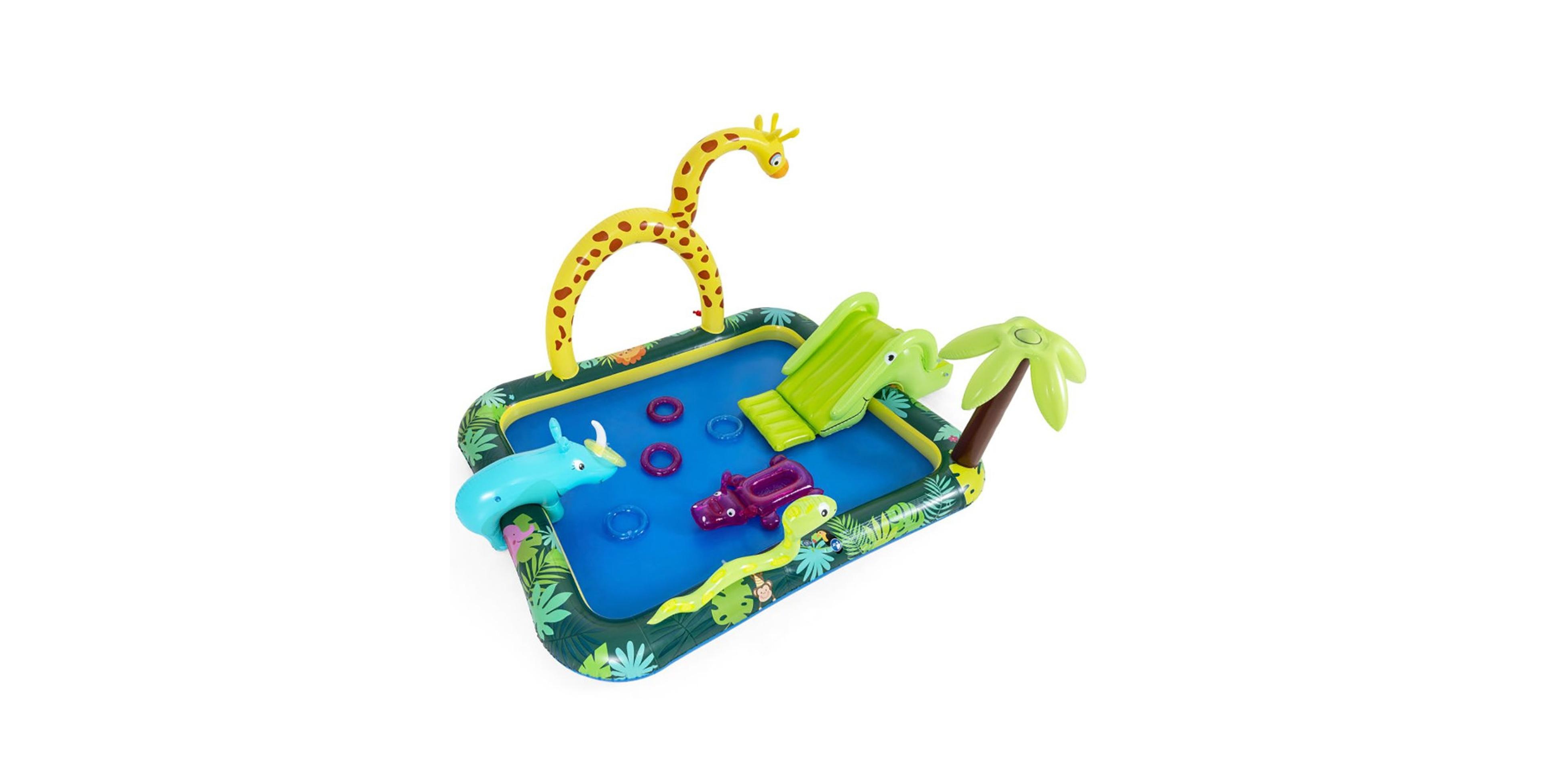 Sevorley Pvc Inflatable Play Center with Slide and Sprinkler, Ages 2–6