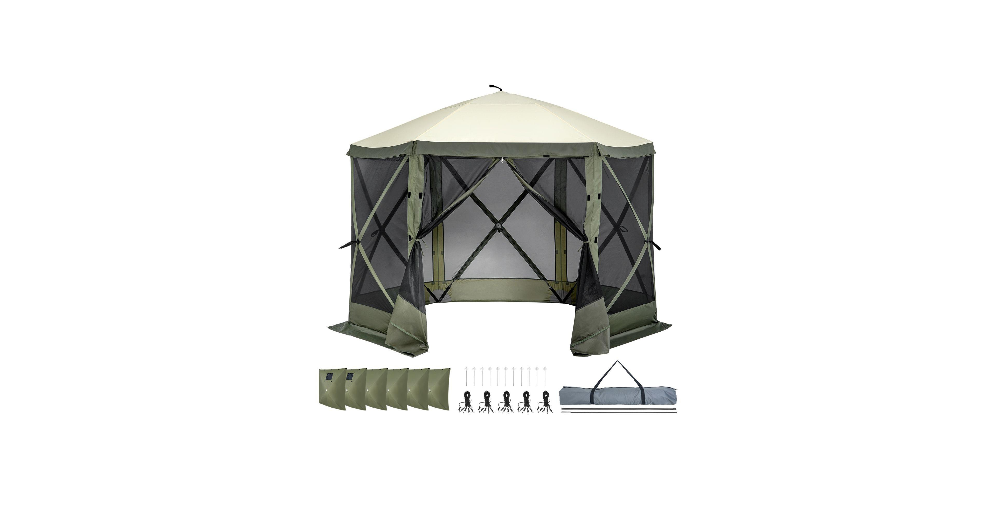 Sevorley Outdoor Canopy Shelter, Mesh Panels, Pop-Up Setup, Netting, 10 x 10 ft for Camping, Travel and Outdoor Activities