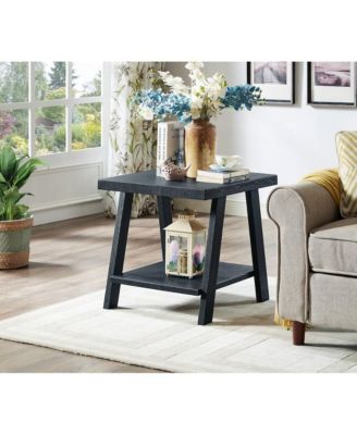 Athens Contemporary Replicated Wood Shelf Coffee Set Table