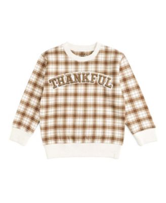 Boys' 4-20 Thankful Patch Thanksgiving Crewneck Long-Sleeve Sweatshirt