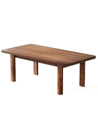 Rectangular Kitchen Table for 4 to 6 Persons with Farmhouse Design and Wood Legs