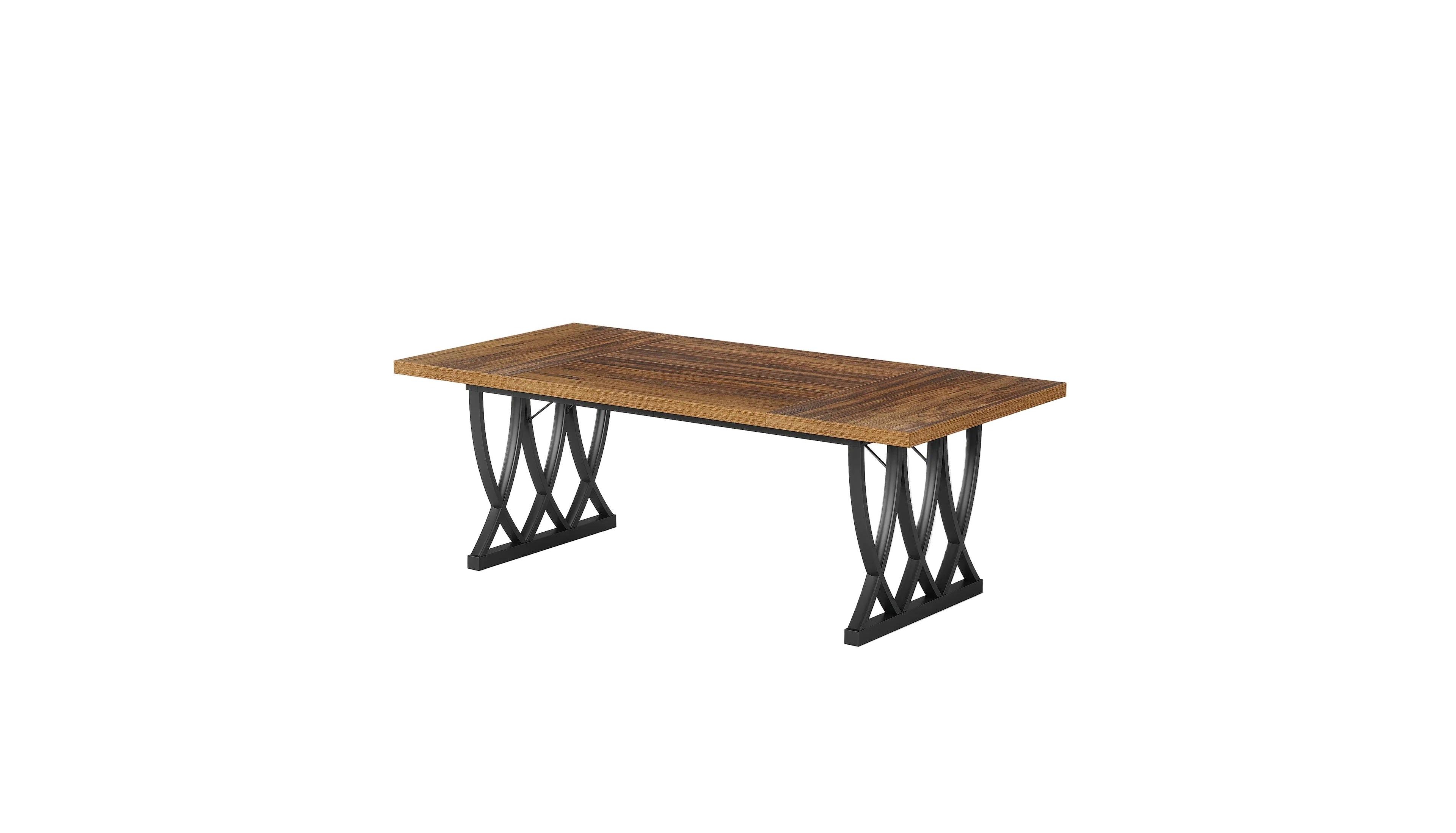 Slickblue Wood Kitchen Dining Table for 6 to 8 Persons with Spacious Tabletop
