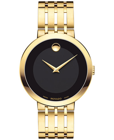 Movado Men's Swiss Esperanza Gold-Tone Stainless Steel Bracelet Watch 39mm 0607059