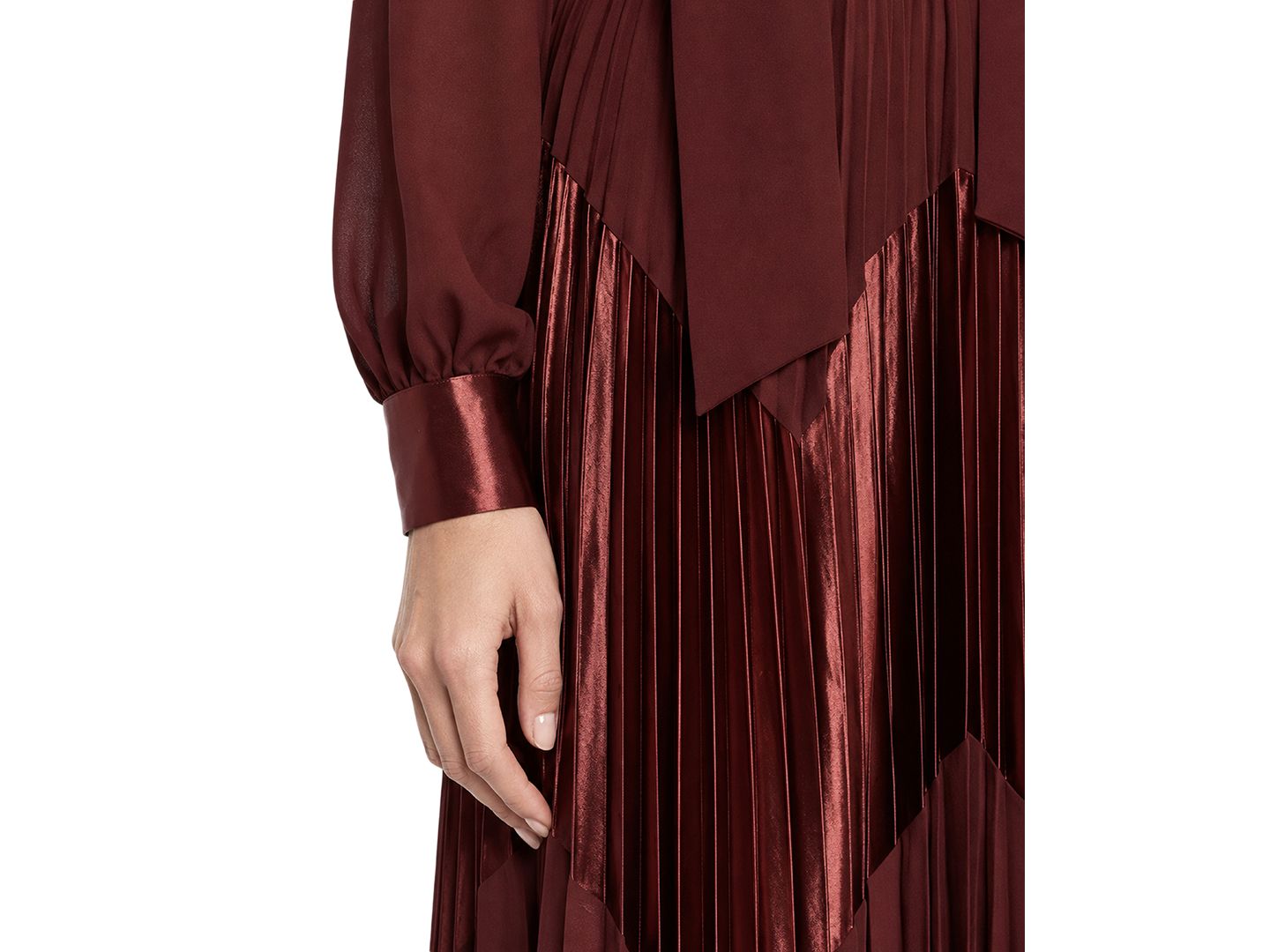 Женское платье Elie Tahari Carrie V-Neck Long-Sleeve Wedding-Guest, цвет: Чёрный ягодный — фото 2