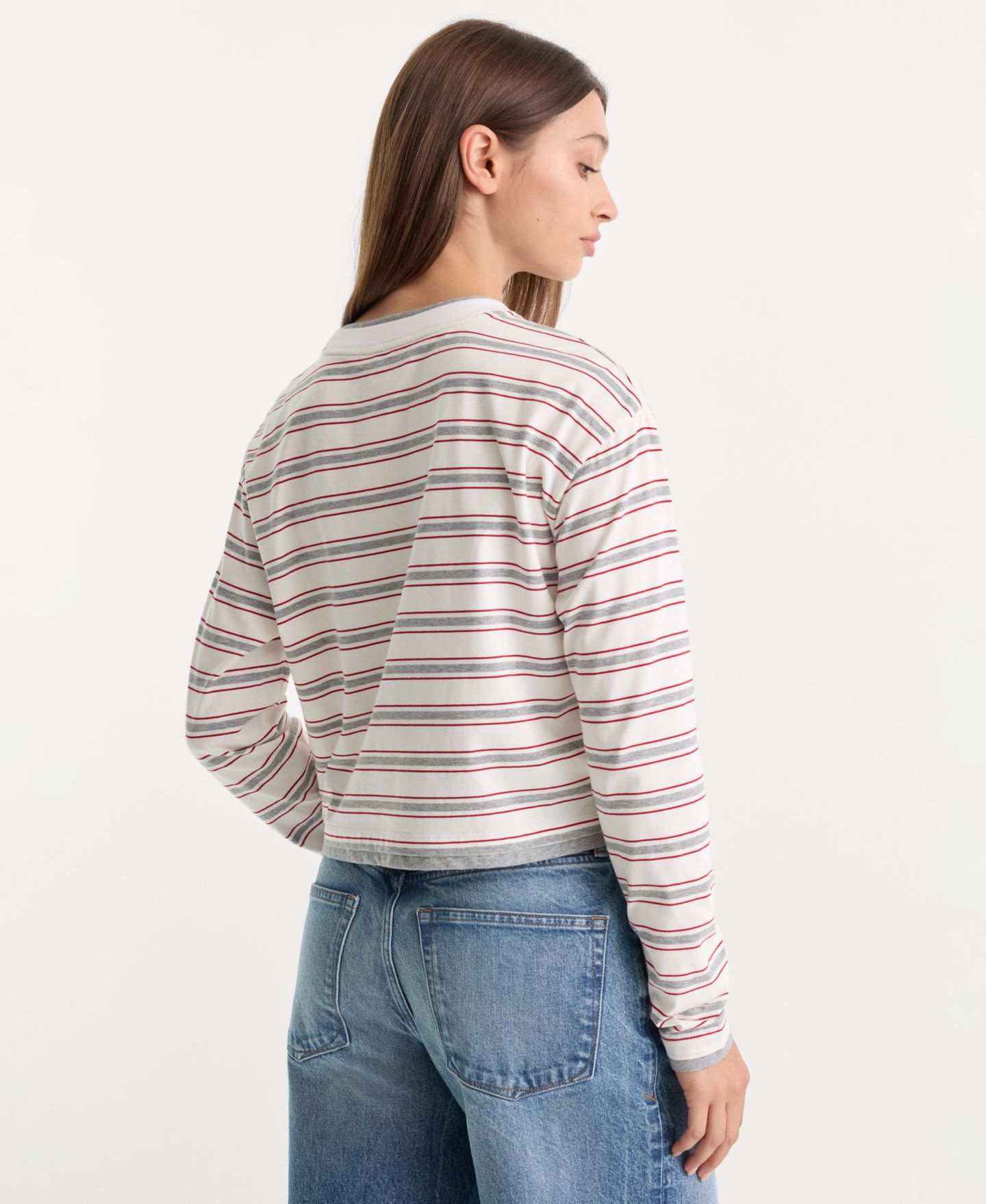 Женский топ Good American Long-Sleeve Layered Top, цвет: Чёрный — фото 8
