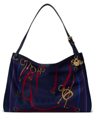 Marcy Slouchy Medium Equestrian Print Tote Bag