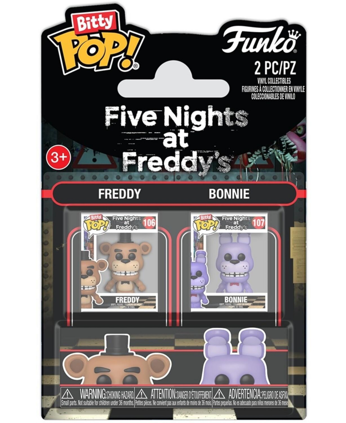 Funko Bitty Pop Five Nights at Freddy's Freddy and Bonnie 2-Pack Action Figure, Ages 3+