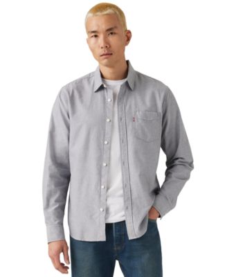 Men's Classic One Pocket Standard Fit Long-Sleeve Point-Collar Shirt