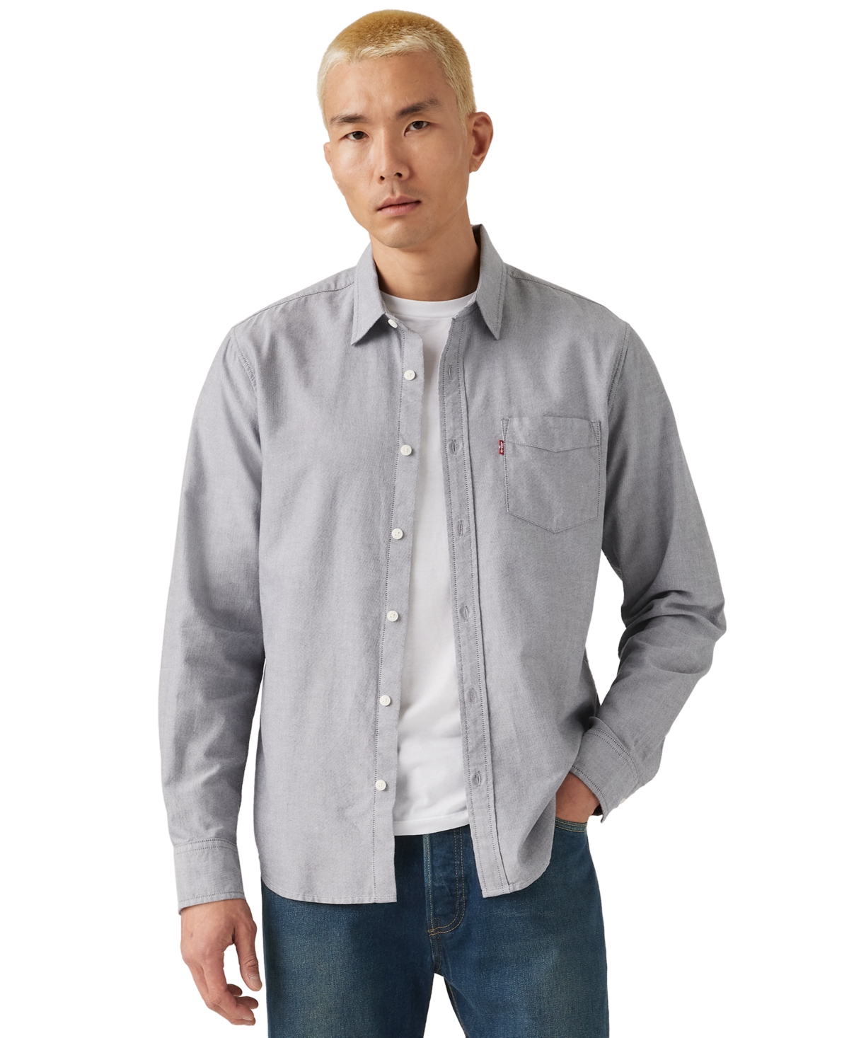 Levi's Men's Classic One Pocket Standard Fit Long-Sleeve Point-Collar Shirt