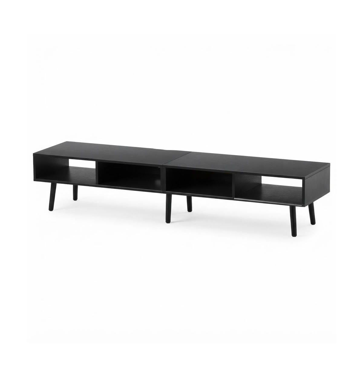 Slickblue Modern Wood Tv Stand with Mid-Century Design for 65-Inch TVs - Black