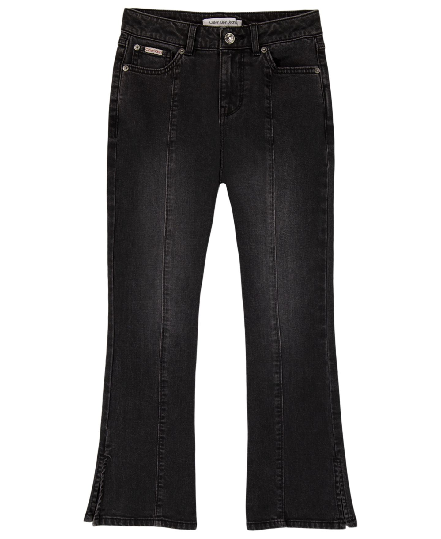 Брюки Calvin Klein Cotton Sateen Flare для девочек, цвет: Чёрный — фото 1