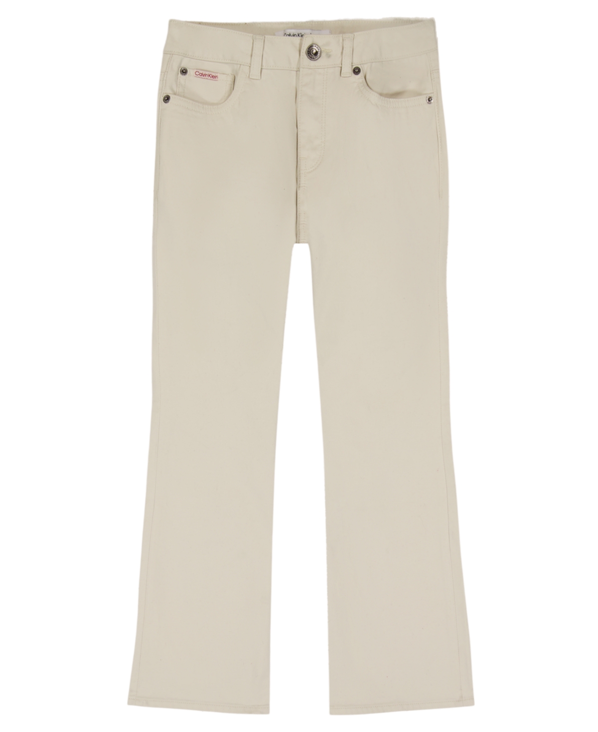Calvin Klein Girls' 7-16 Cotton Sateen Flare Pants - Turtledove