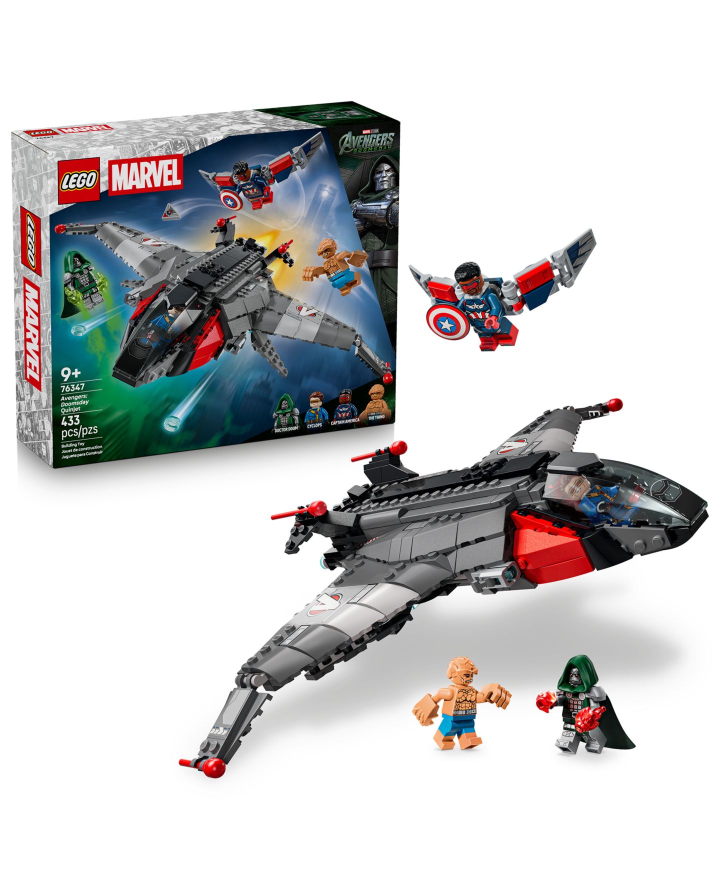 LEGO® Конструктор LEGO Marvel Avengers: Doomsday Quinjet 76347, 433 детали, от 9 лет — фото 1