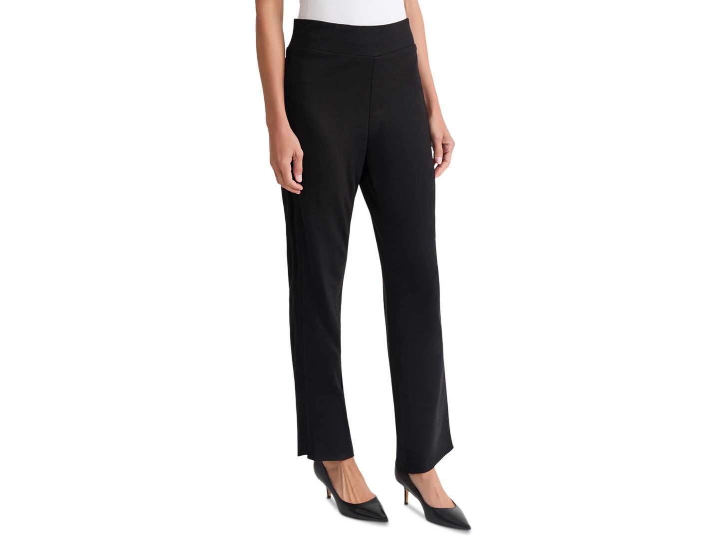 Женские брюки Jones New York Petite Velvet Side Stripe Pull-On, цвет: Чёрный — фото 3