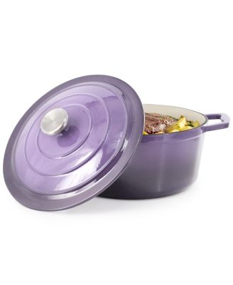5 Quarts Round Enameled Cast Iron Casserole with Lid