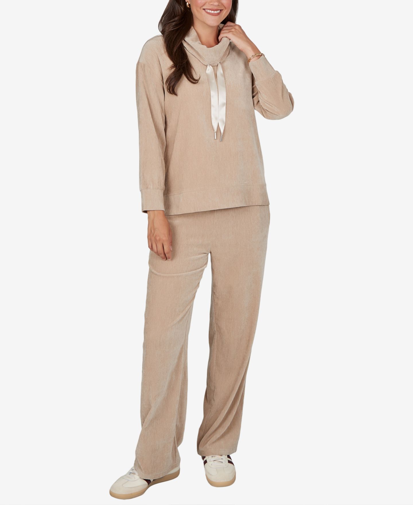 Женский свитер Ruby Rd. Petite Cowl Neck Ribbed Knit Long-Sleeve Pullover, цвет: Chino — фото 2