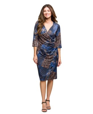 Women's V-Neck Midi Wrap Dress