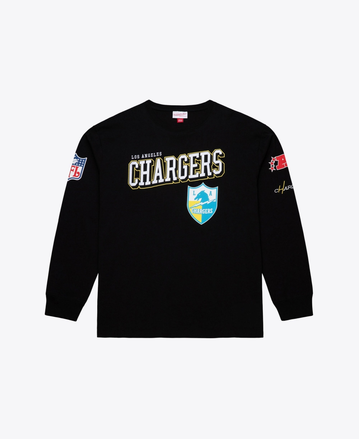 Mitchell & Ness Men's Big & Tall Los Angeles Chargers Training Camp Long-Sleeve Screen-Print Graphic T-Shirt - Black