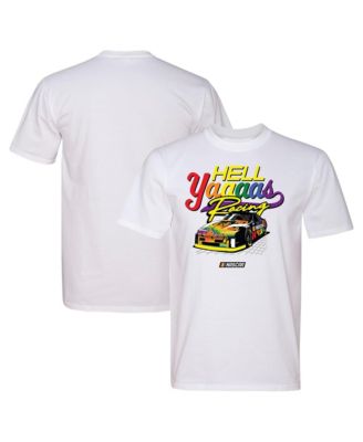 Men's White NASCAR Hell Yaaaas Racing Pride T-Shirt