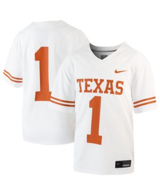 Big Boys and Girls #1 White Texas Longhorns Untouchable Football Jersey