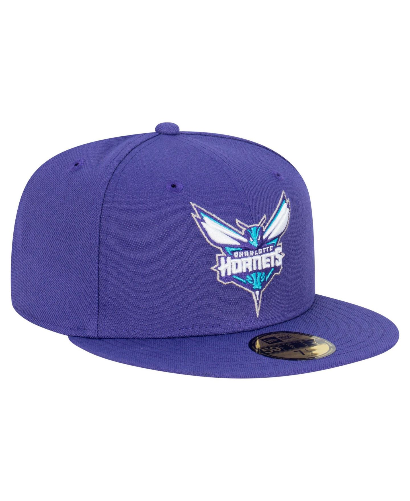 Мужская кепка New Era Purple Charlotte Hornets Team 59FIFTY Fitted Hat — фото 2