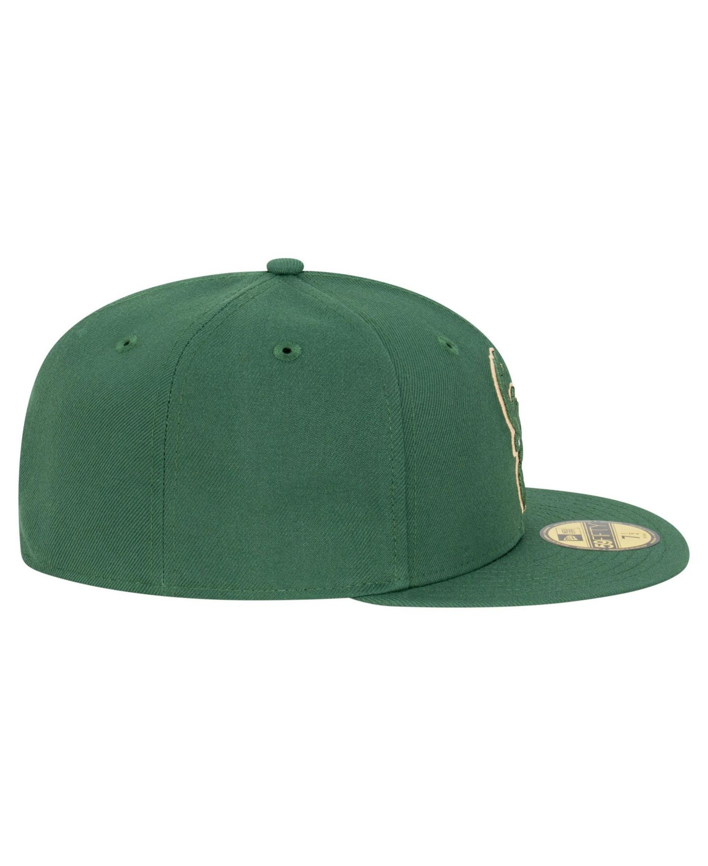 Мужская кепка New Era Hunter Green Milwaukee Bucks Team 59FIFTY Fitted Hat — фото 6