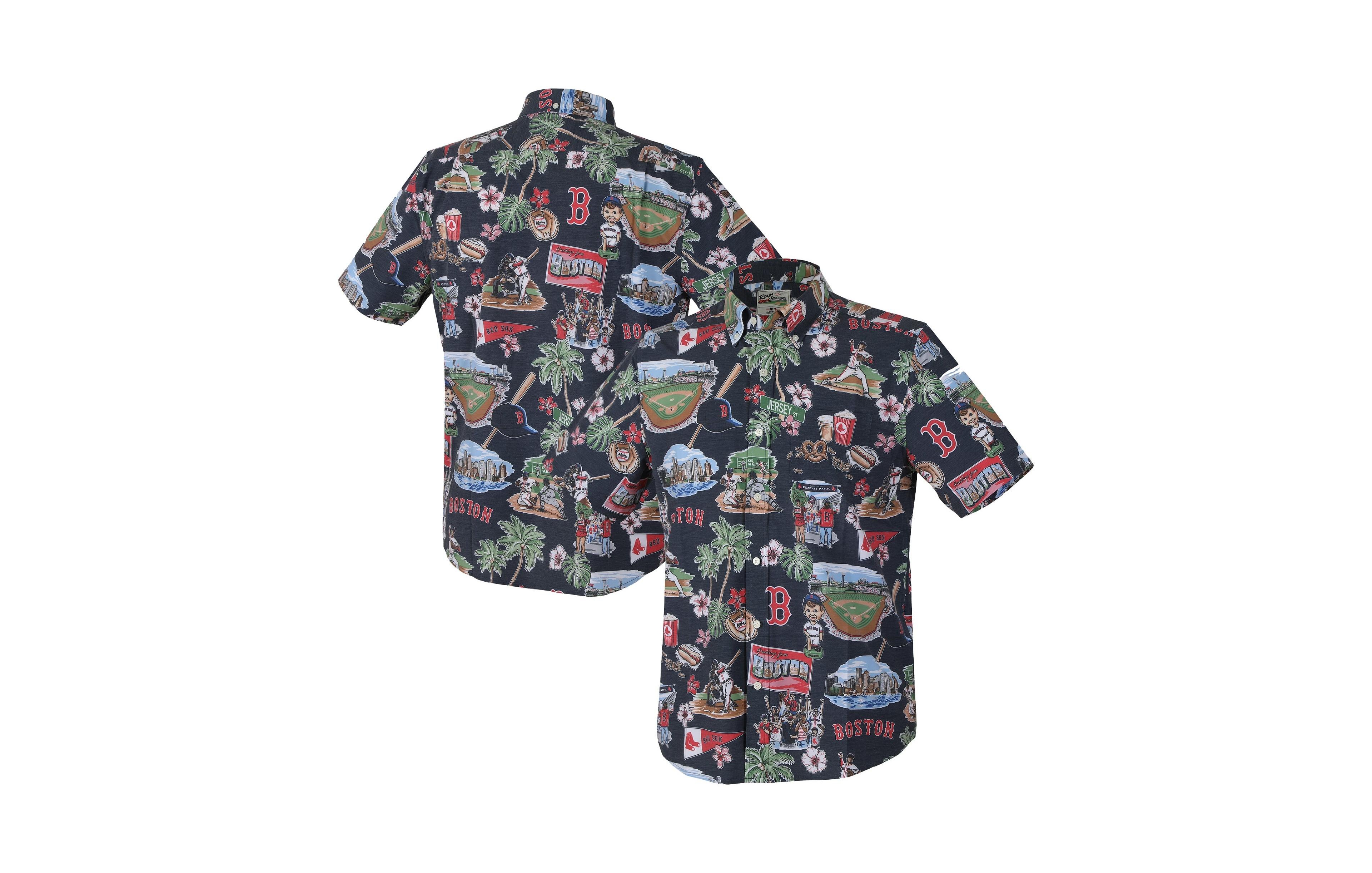 Reyn Spooner Men's Big & Tall Cooperstown Boston Red Sox Aloha Classic-Fit Shirt