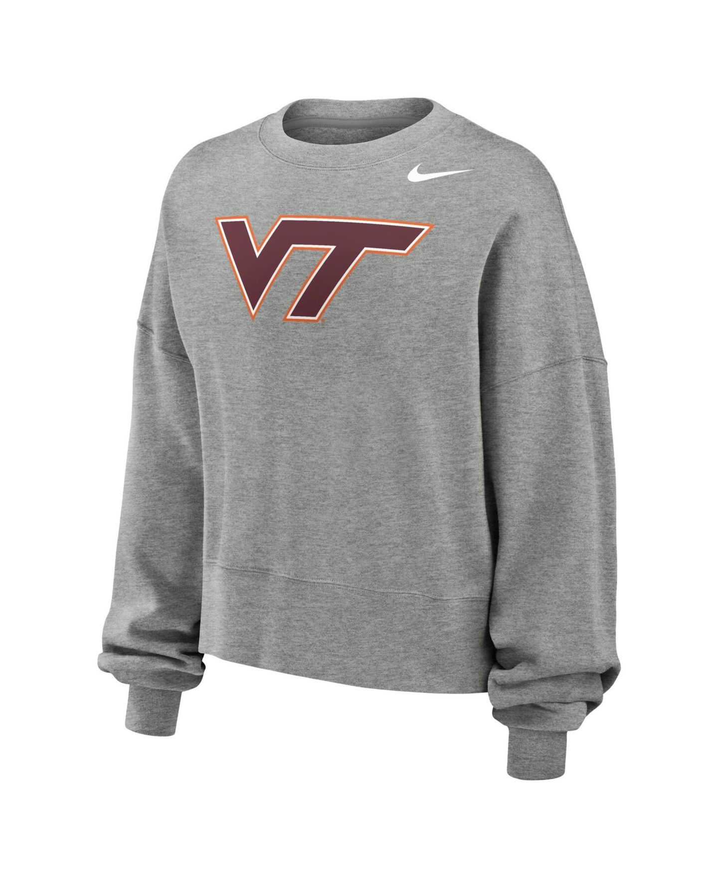 Женская толстовка Nike Heather Gray Virginia Tech Hokies Phoenix Fleece Pullover — фото 2