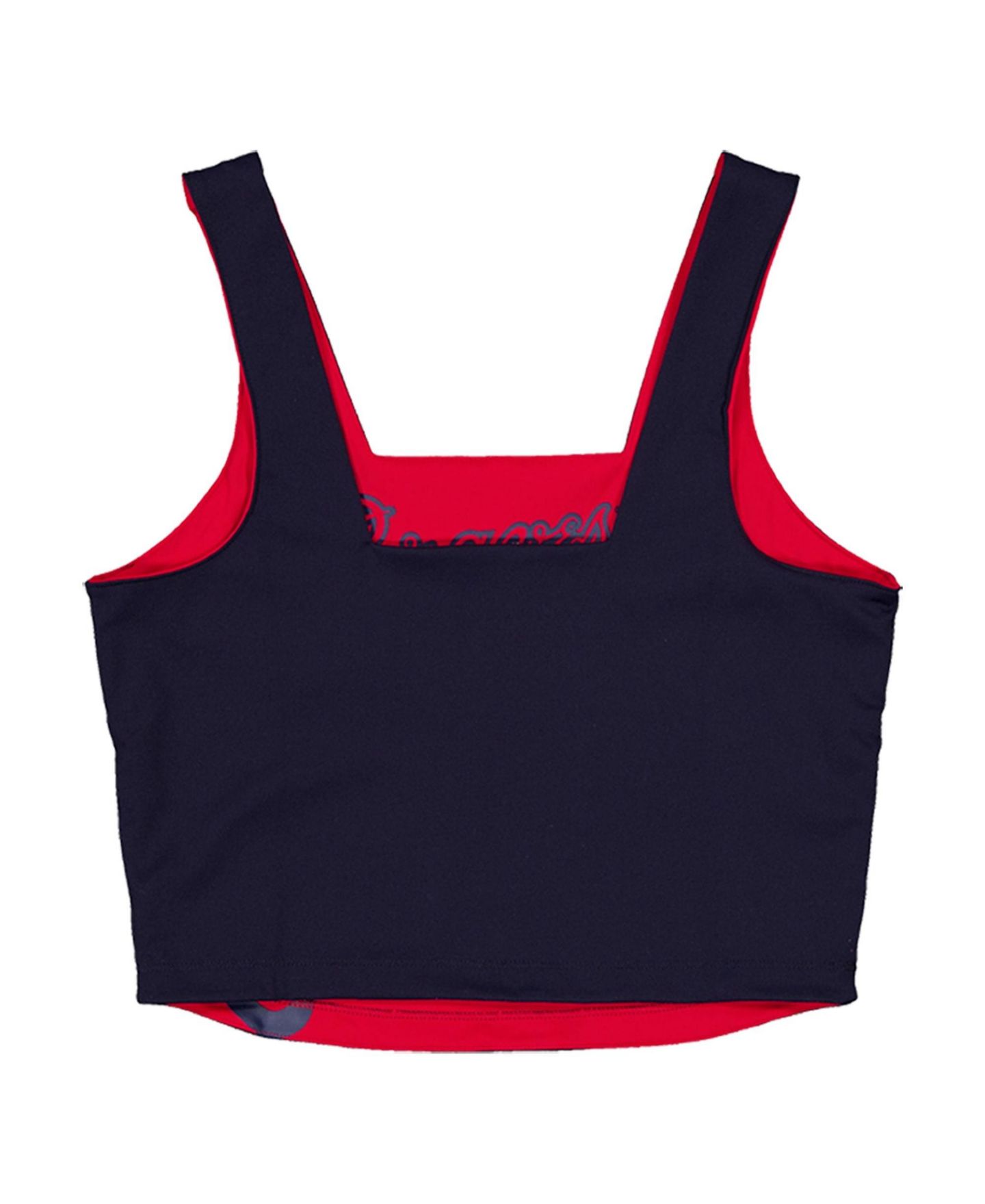 Женский топ New Era Navy Atlanta Braves Reversible Cropped Sport Classics — фото 2