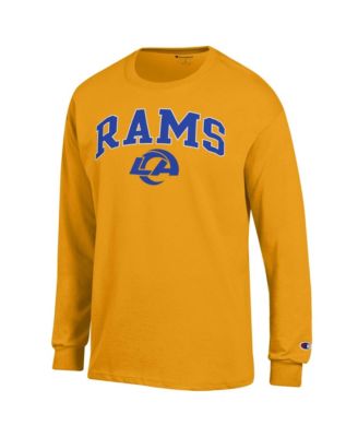 Men's Gold Los Angeles Rams Arch Over Logo Long Sleeve T-Shirt