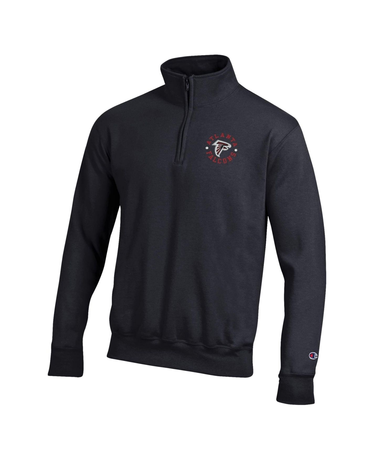 Мужской свитер Champion Black Atlanta Falcons Powerblend Quarter-Zip Pullover — фото 2