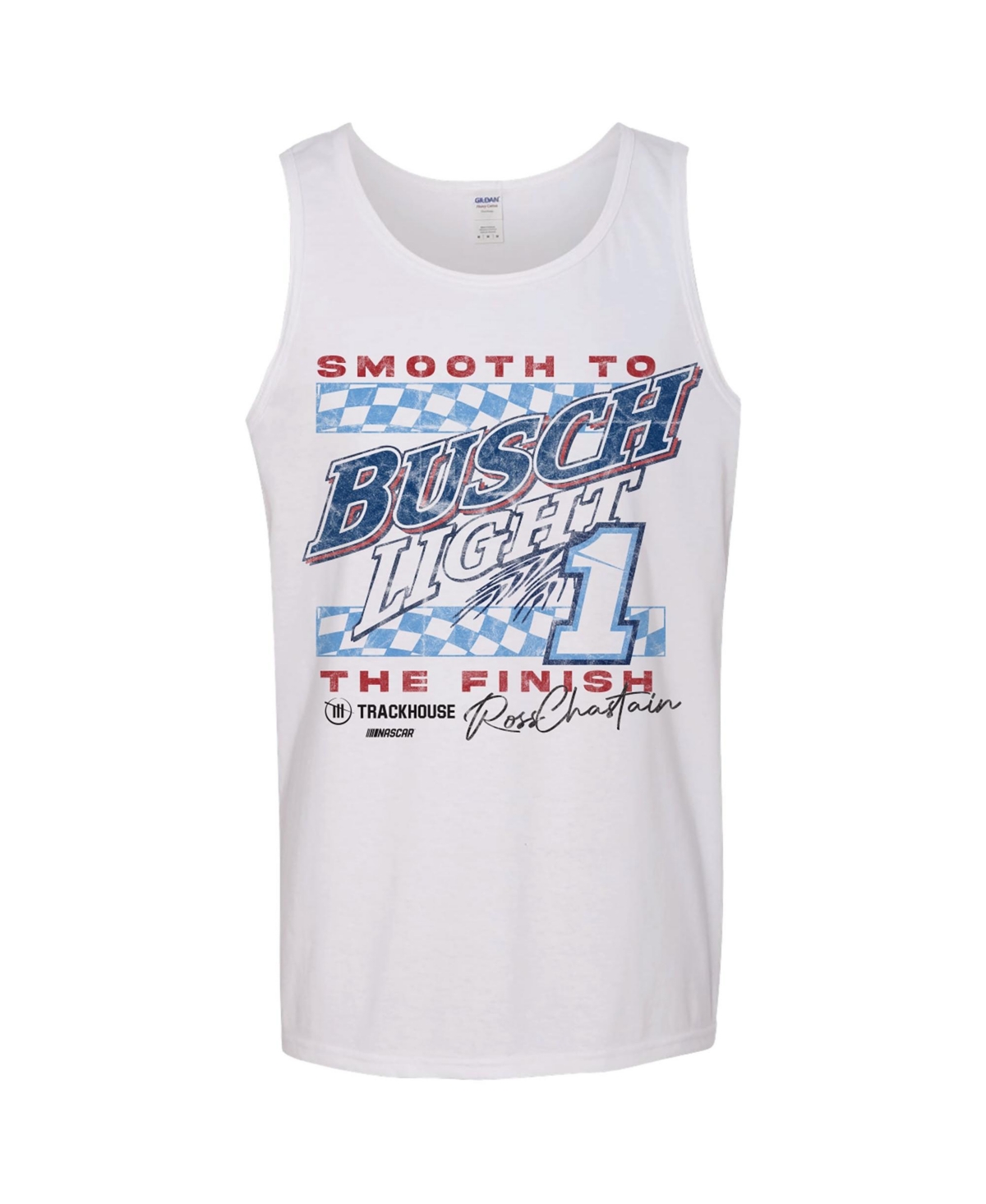 Trackhouse Racing Team Collection Men's Smooth to the Finish Graphic Crewneck Tank - White