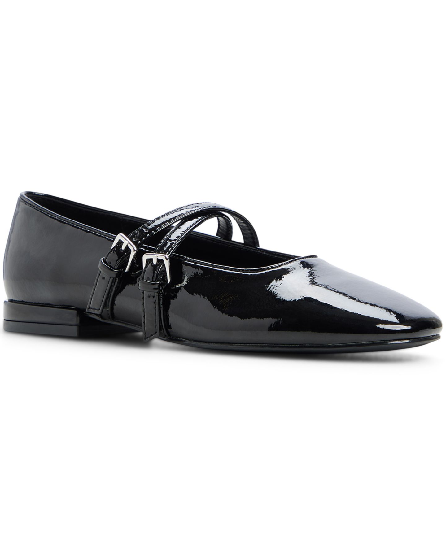 Женские балетки ALDO Elinora Mary Jane Flats, цвет: Чёрный лаковый — фото 1