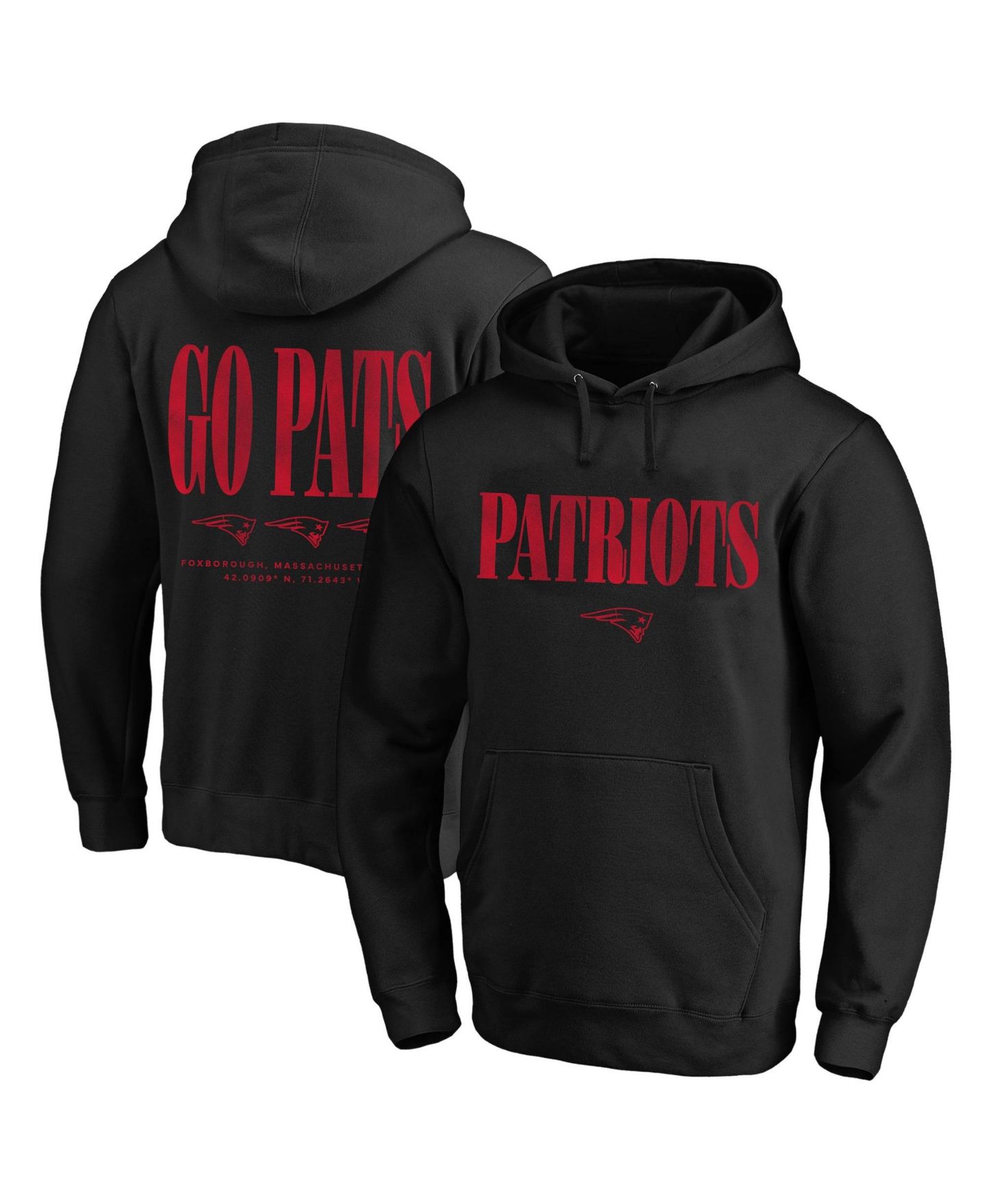 Мужское худи Fanatics New England Patriots Big & Tall Relaxed Intense Rivalry, Black — фото 1