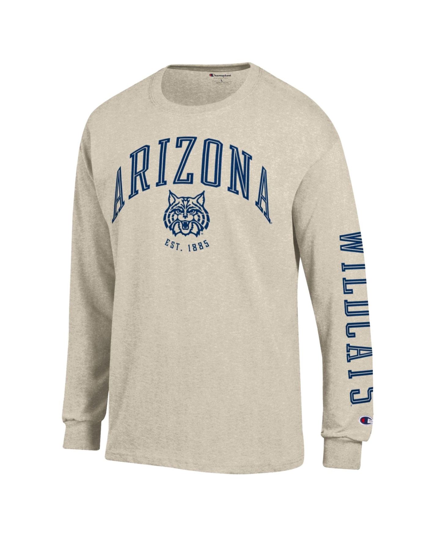 Мужская футболка Champion Heather Oatmeal Arizona Wildcats Neutral Arch Long-Sleeve — фото 2