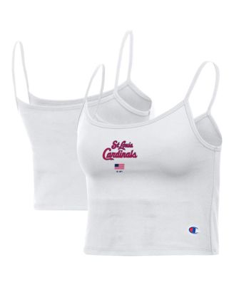 Women's White St. Louis Cardinals America Scoop Tank Top