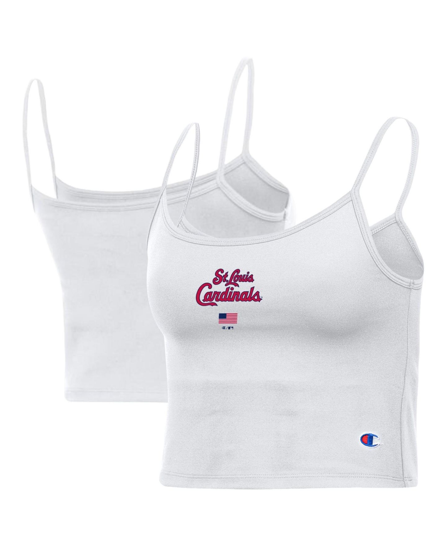Женский топ Champion White St. Louis Cardinals America Scoop — фото 1