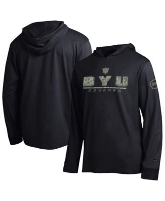 Men's  Black BYU Cougars Operation Hat Trick Camo Script Hooded Long Sleeve T-Shirt